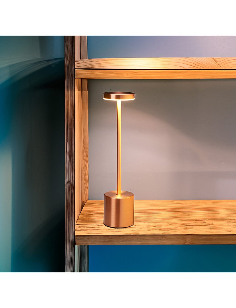 Candeeiro de Mesa com Luzes LED Ø8x34,2cm Cobre