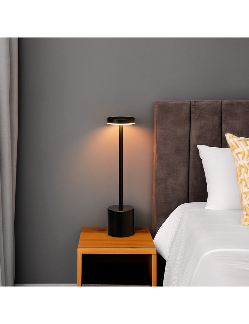 Candeeiro de Mesa com Luzes LED Ø8x34,2cm Preto