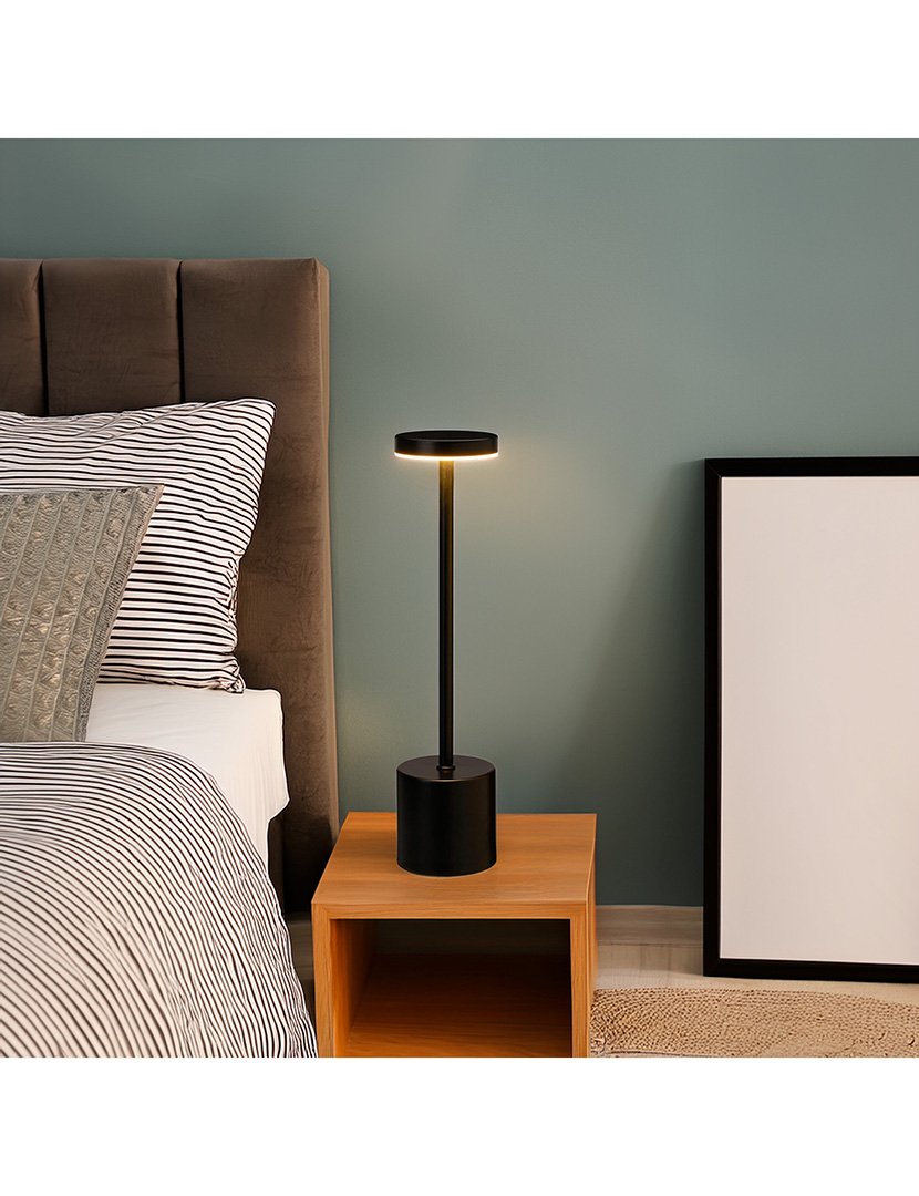 Candeeiro de Mesa com Luzes LED Ø8x34,2cm Preto