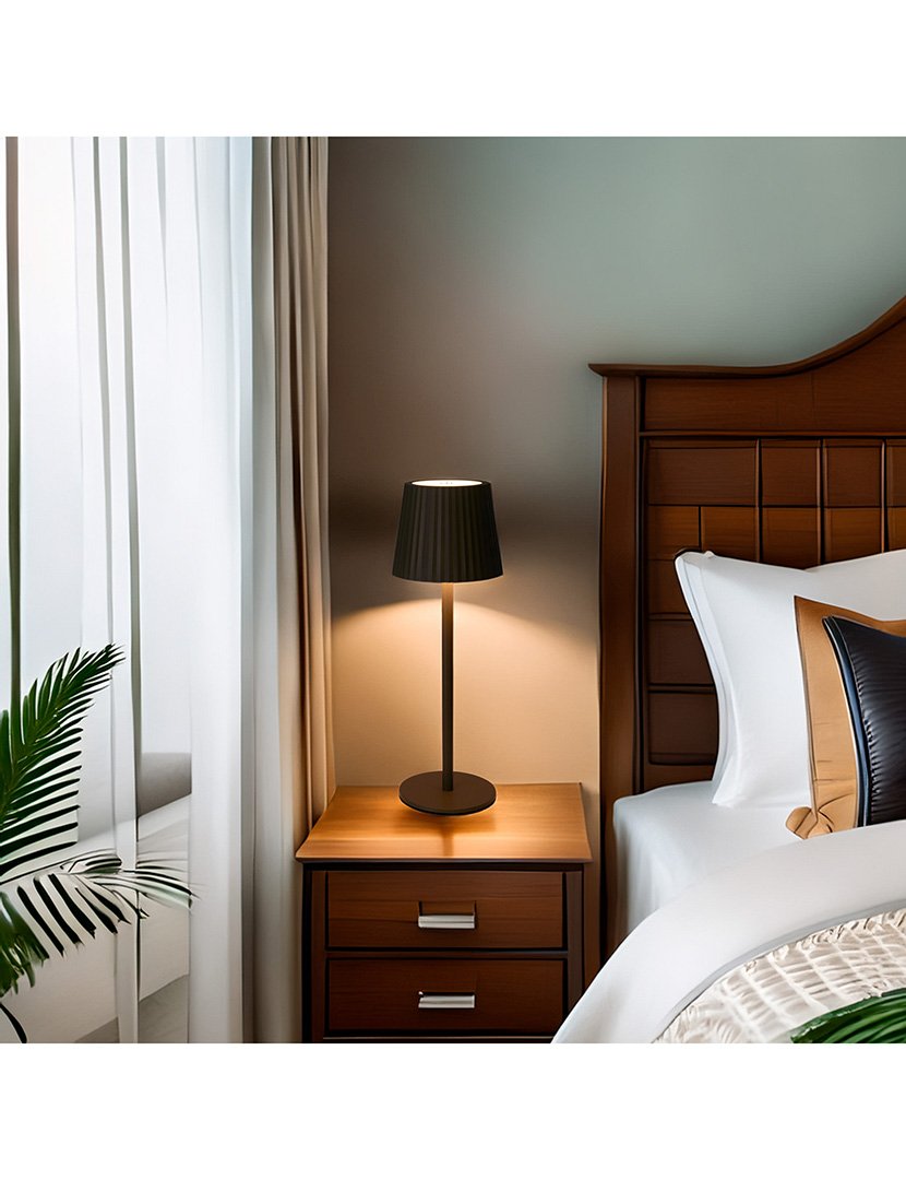 Candeeiro de Mesa com Luzes LED Recarregável Ø9x27,5cm Taupe