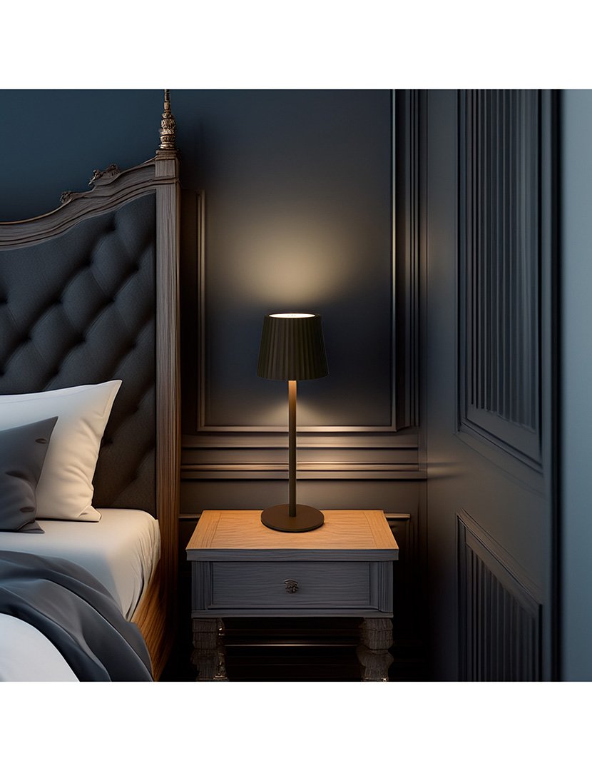 Candeeiro de Mesa com Luzes LED Recarregável Ø9x27,5cm Taupe