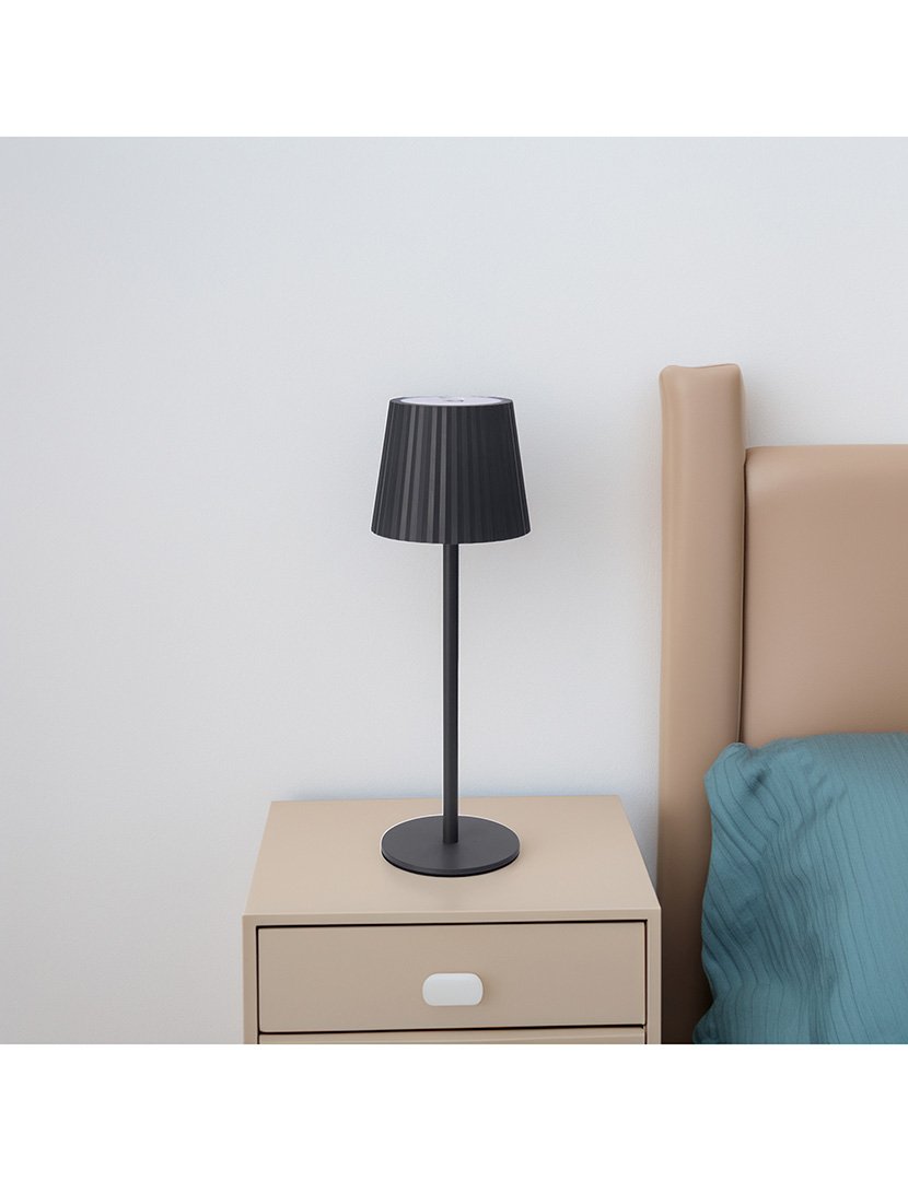 Candeeiro de Mesa com Luzes LED Recarregável Ø9x27,5cm Cinzento