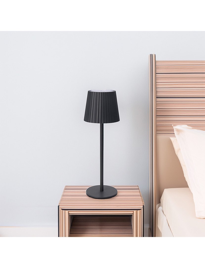 Candeeiro de Mesa com Luzes LED Recarregável Ø9x27,5cm Cinzento