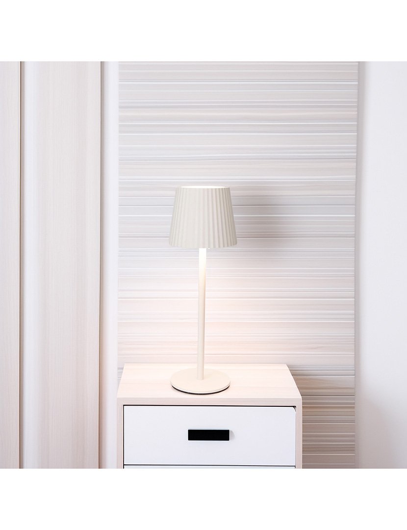 Candeeiro de Mesa com Luzes LED Recarregável Ø9x27,5cm Branco