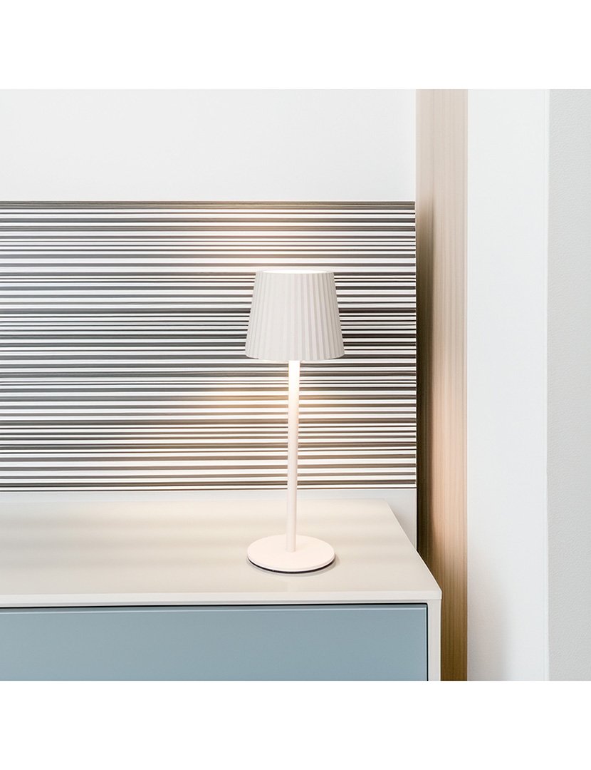 Candeeiro de Mesa com Luzes LED Recarregável Ø9x27,5cm Branco