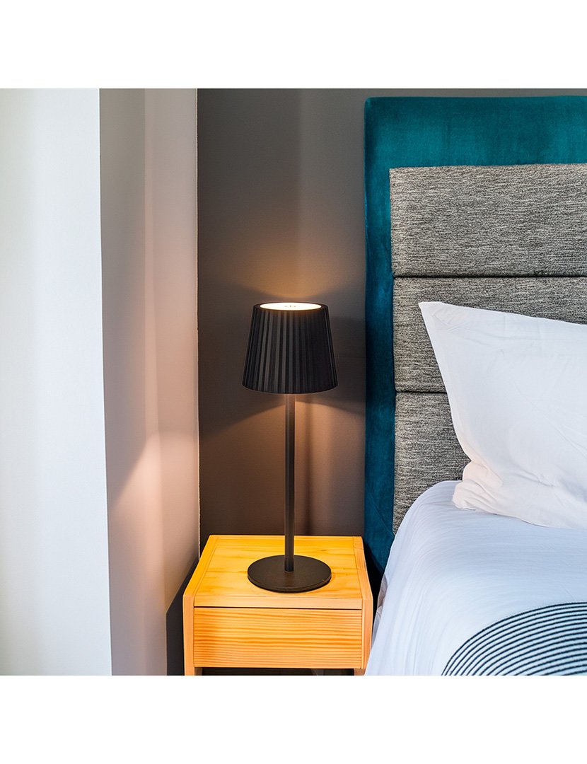 Candeeiro de Mesa com Luzes LED Recarregável Ø9x27,5cm Preto