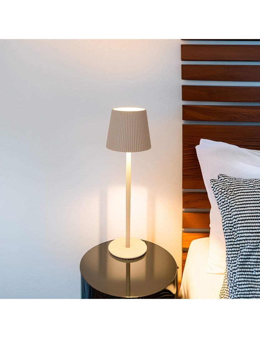 Candeeiro de Mesa com Luzes LED Recarregável Ø10,5x36,2cm Creme