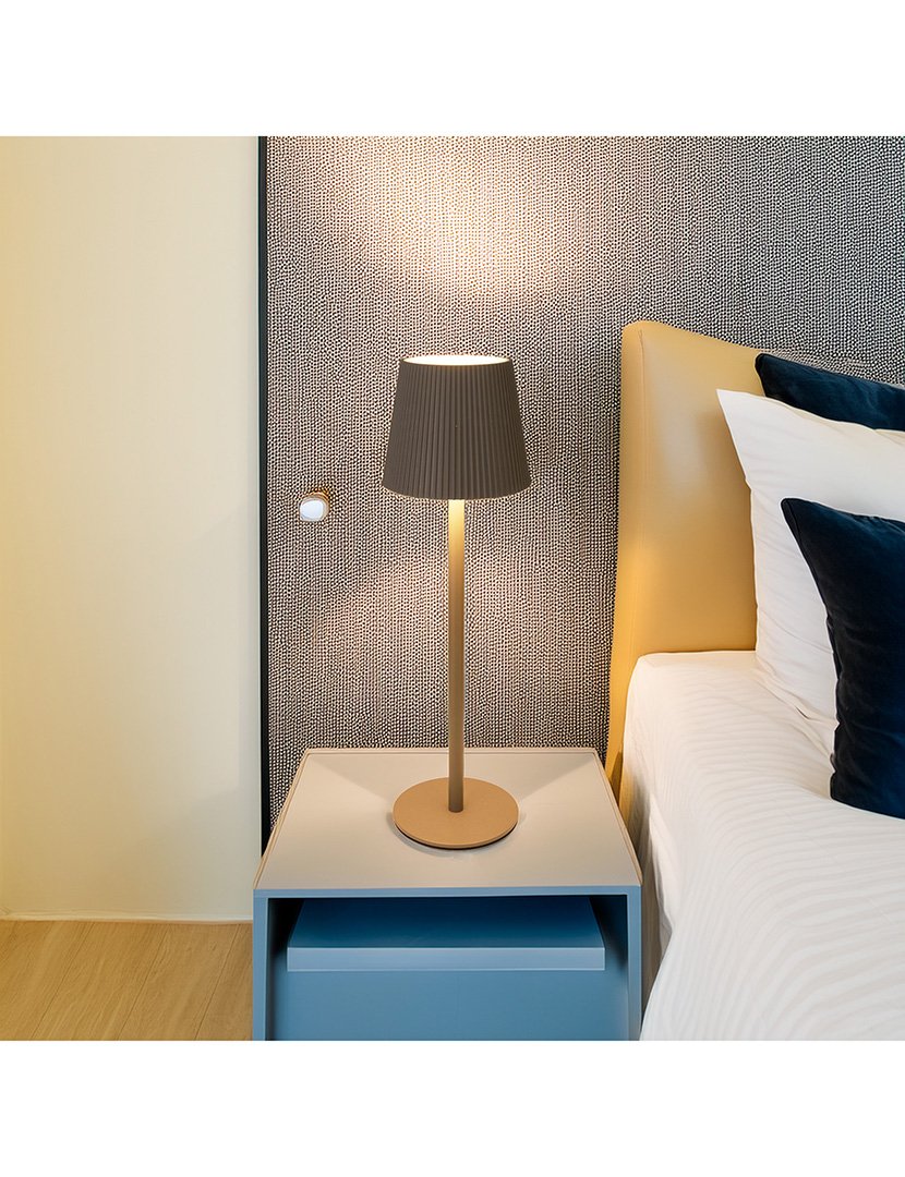 Candeeiro de Mesa com Luzes LED Recarregável Ø10,5x36,2cm Taupe