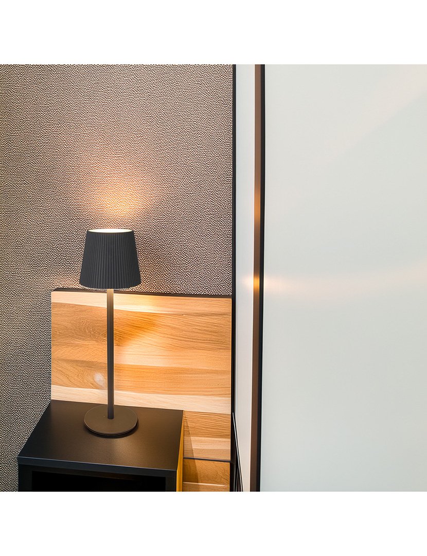 Candeeiro de Mesa com Luzes LED Recarregável Ø10,5x36,2cm Cinzento