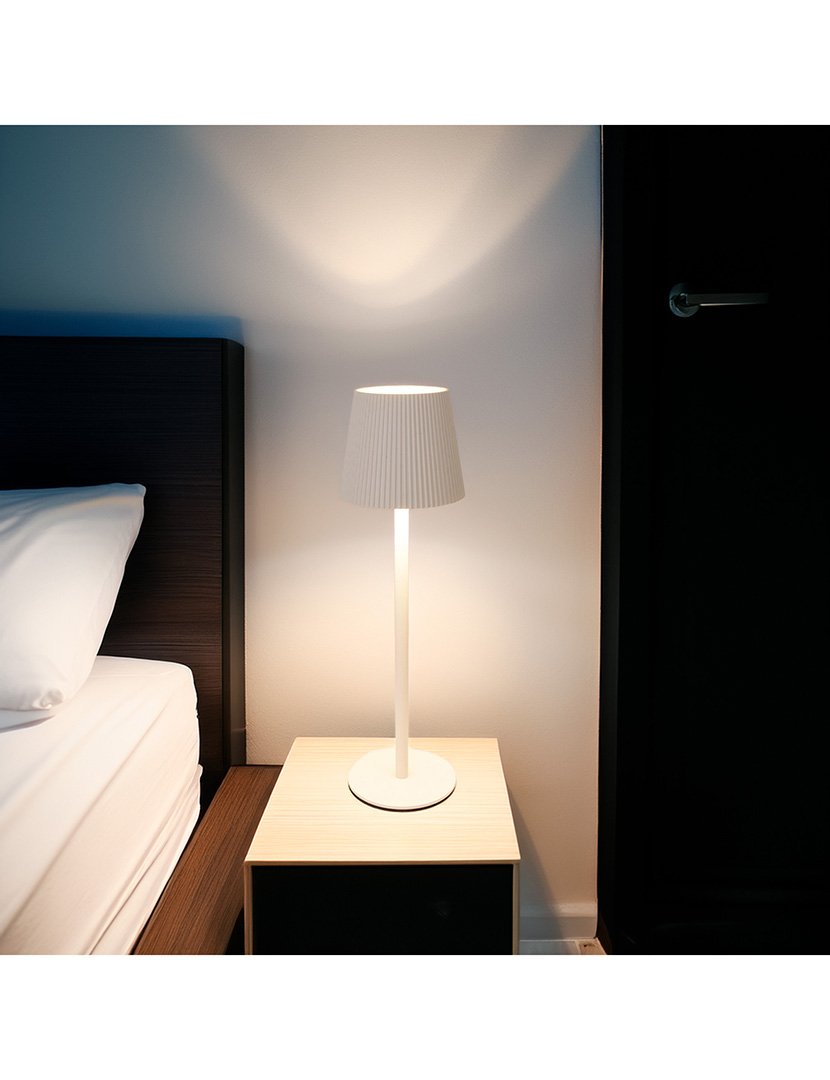 Candeeiro de Mesa com Luzes LED Recarregável Ø10,5x36,2cm Branco