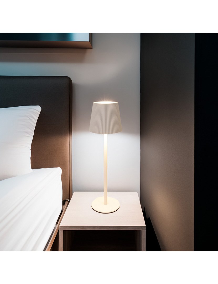 Candeeiro de Mesa com Luzes LED Recarregável Ø10,5x36,2cm Branco