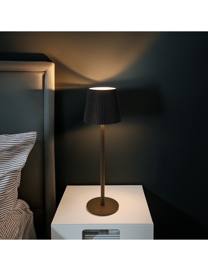 Candeeiro de Mesa com Luzes LED Recarregável Ø10,5x36,2cm Preto