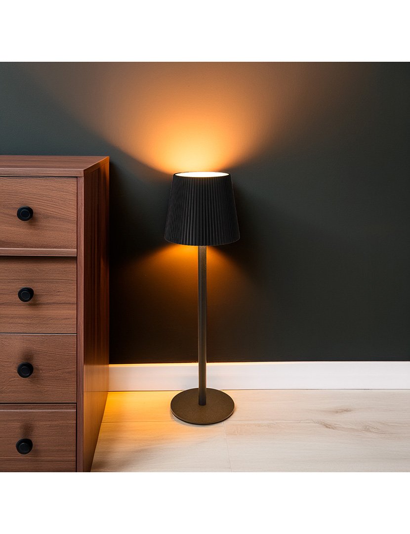 Candeeiro de Mesa com Luzes LED Recarregável Ø10,5x36,2cm Preto