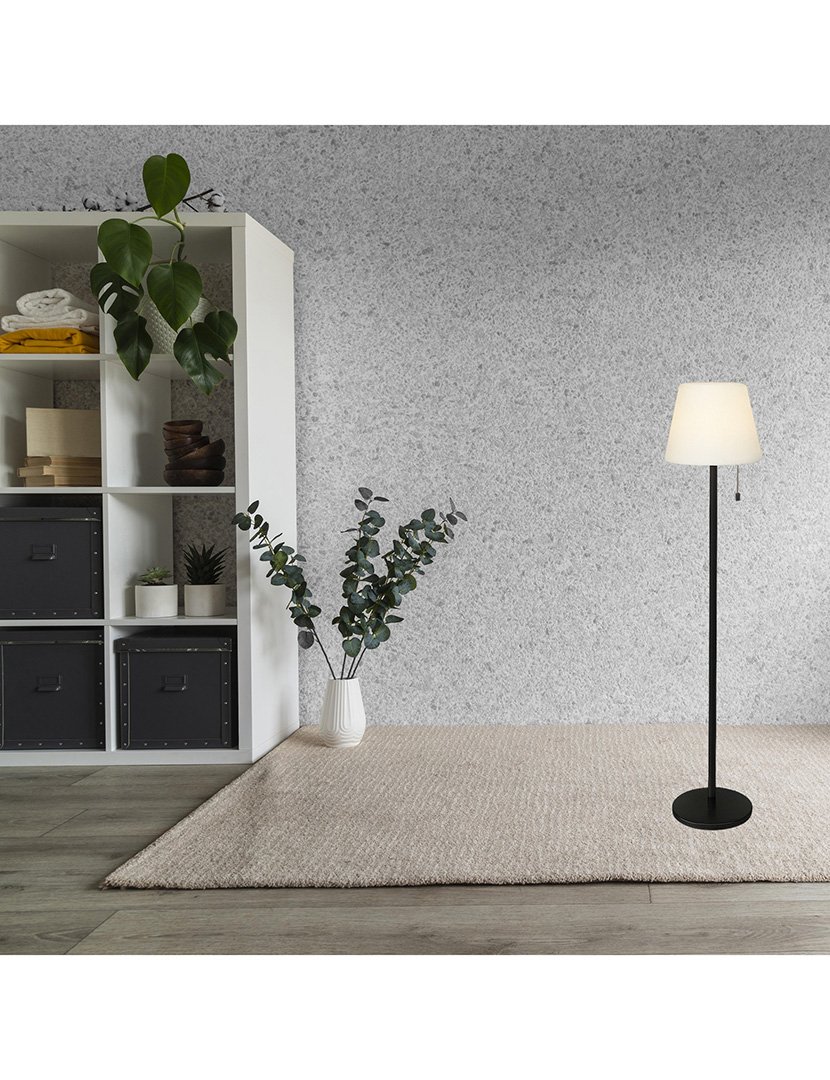 Candeeiro de Pé Recarregável com Luzes LED RGB Ø16,5x106cm Branco e Preto