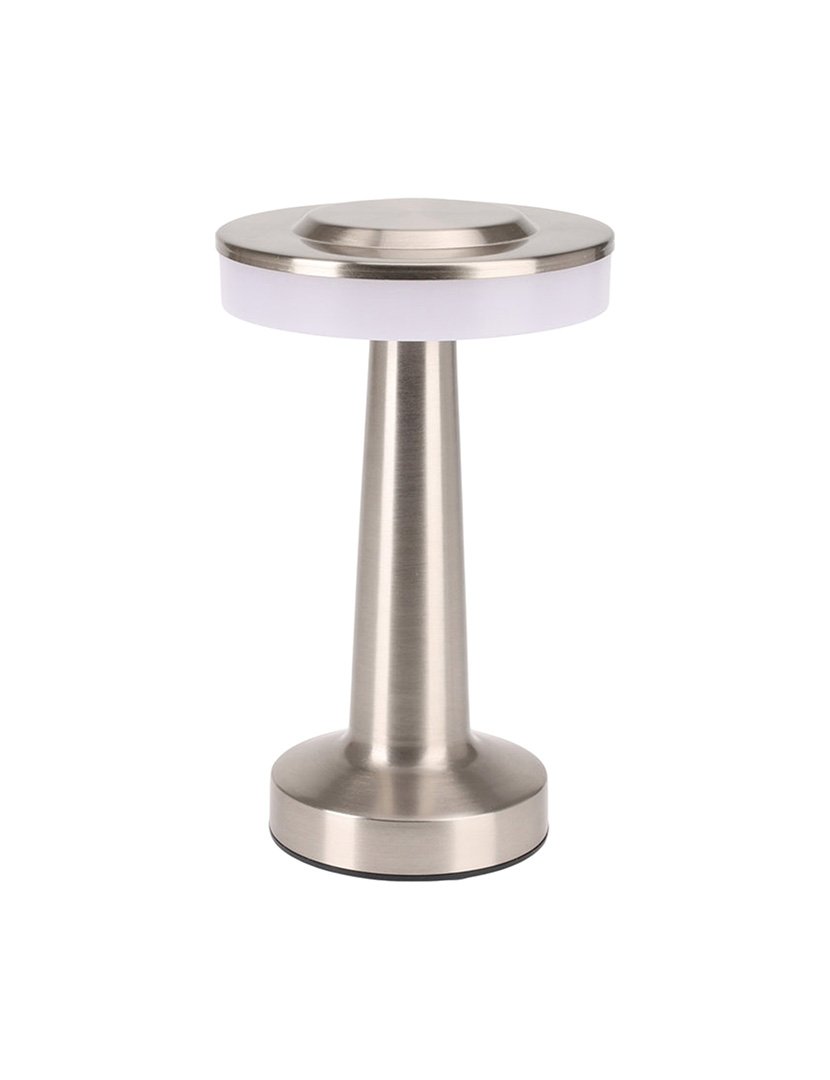 Candeeiro de Mesa Recarregável Ø12x20cm Prateado