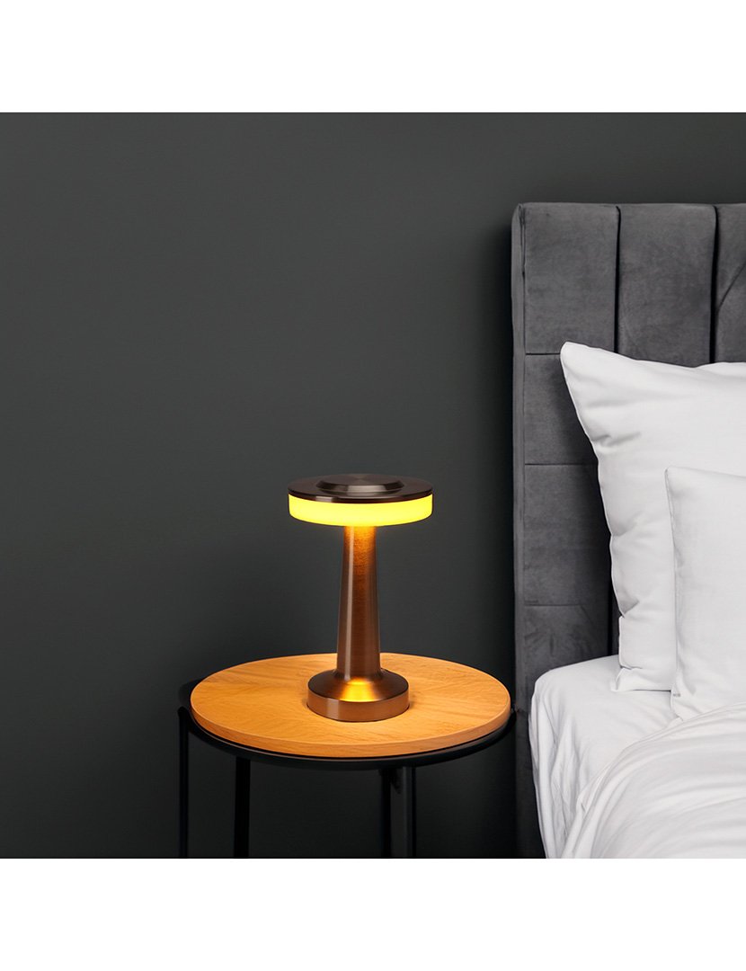 Candeeiro de Mesa Recarregável Ø12x20cm Prateado