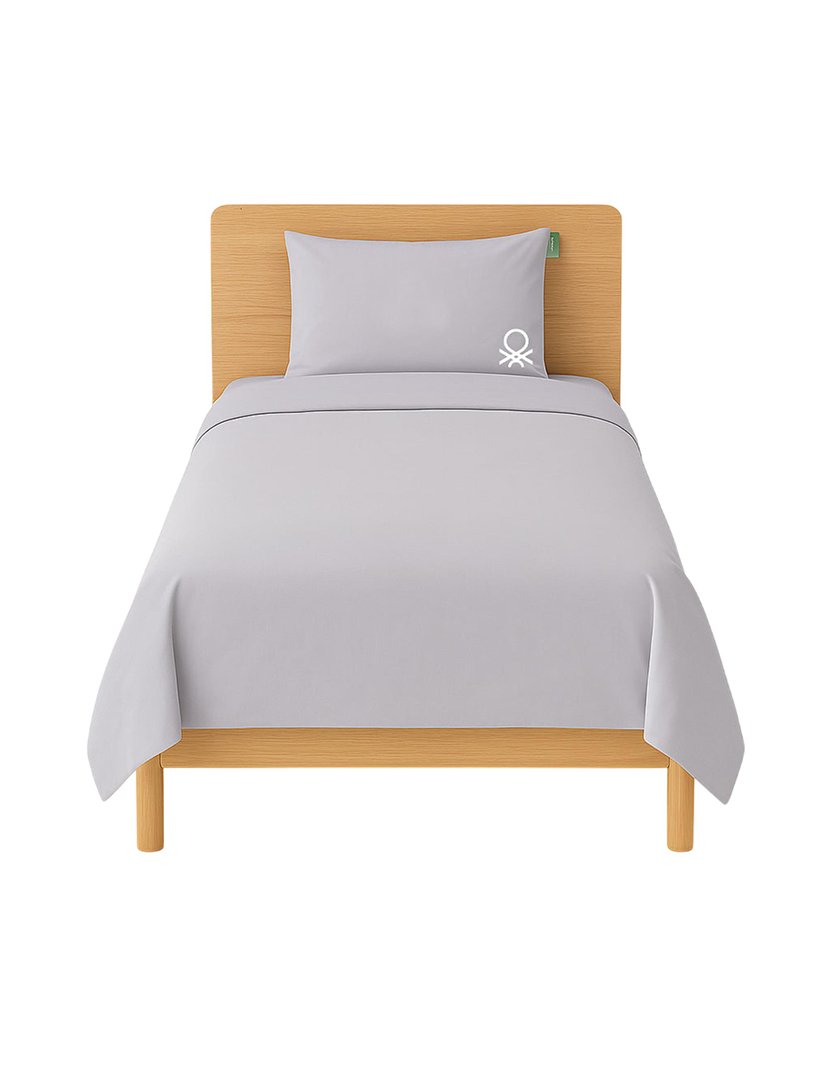 Conjunto Cama 2 Peças Cinza e Branco