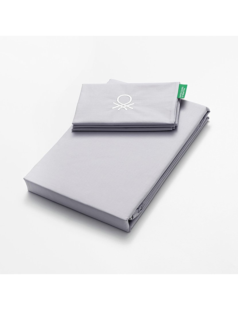 Conjunto Cama 2 Peças Cinza e Branco