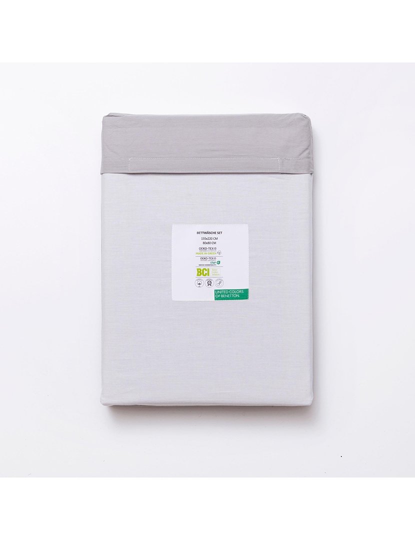 Conjunto Cama 2 Peças Cinza e Branco