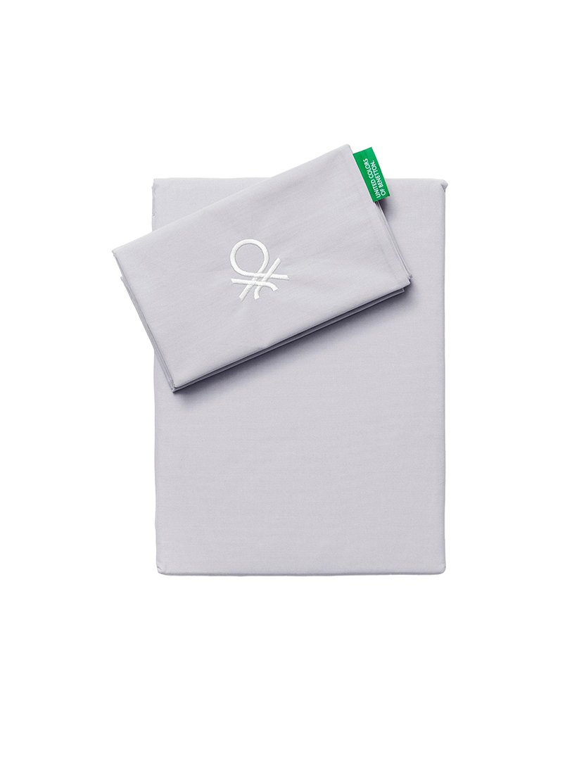 Conjunto Cama 2 Peças Cinza e Branco