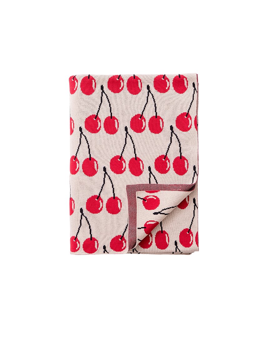 Manta Bege com Cerejas Benetton Fruits
