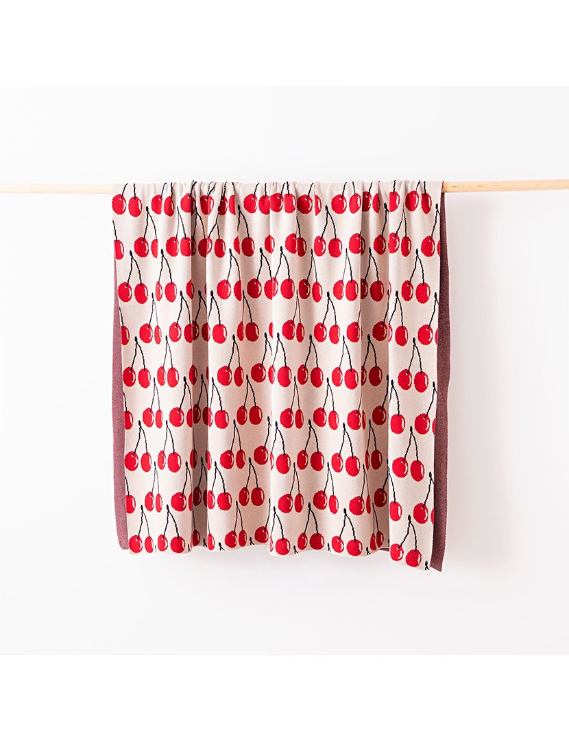 Manta Bege com Cerejas Benetton Fruits