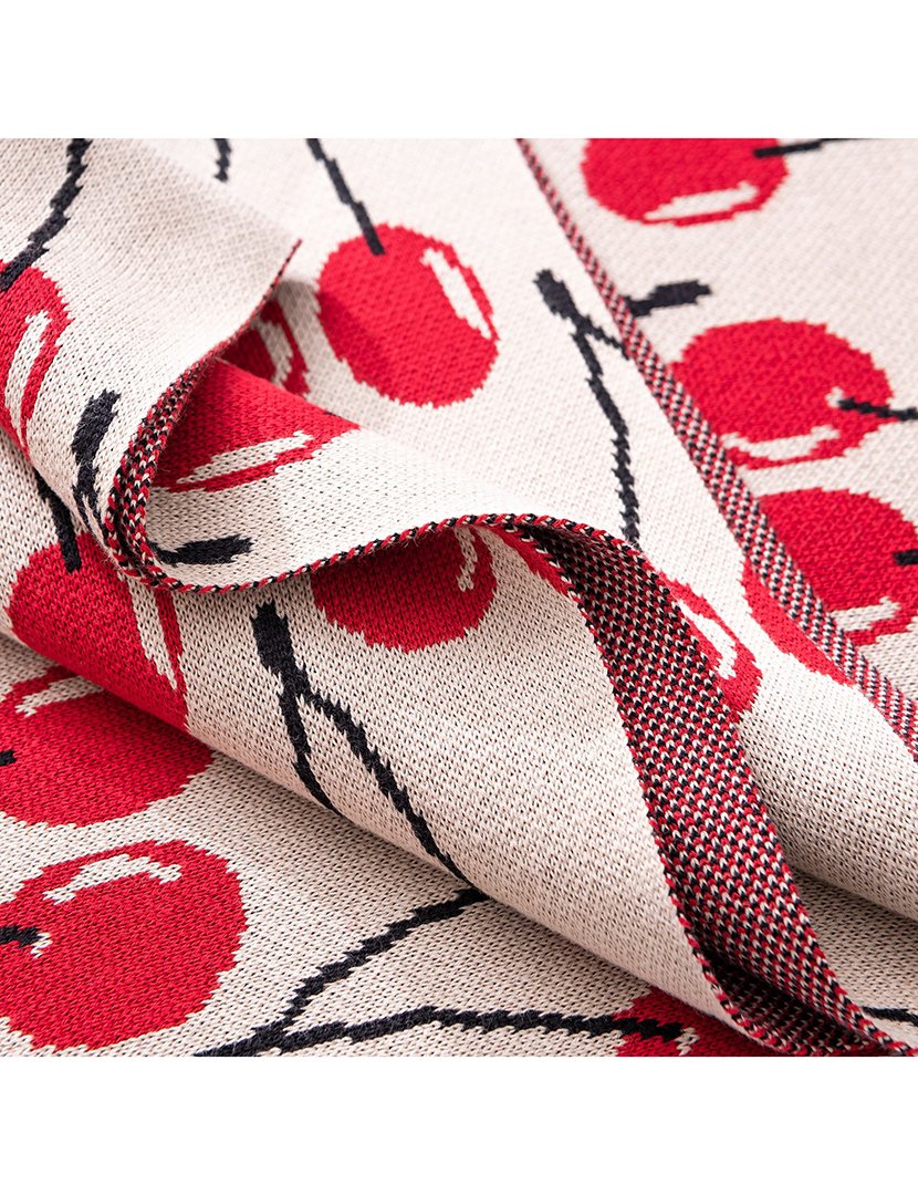 Manta Bege com Cerejas Benetton Fruits