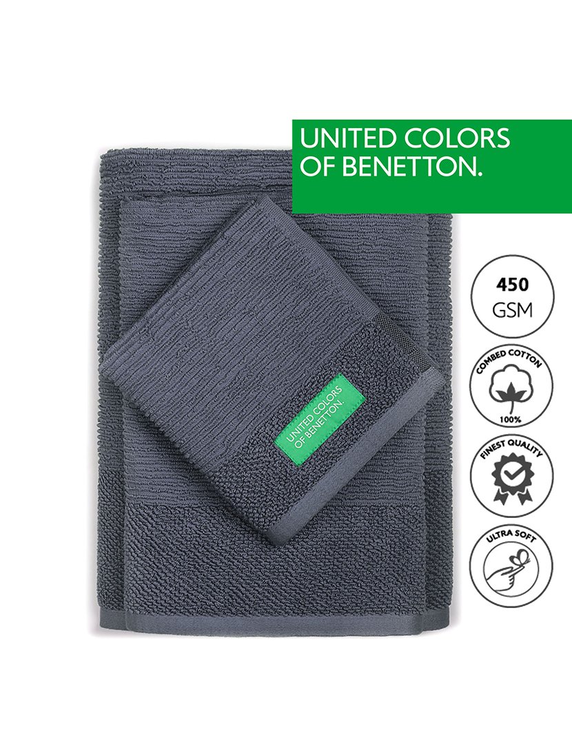 Conjunto 3 Toalhas de Banho Cinza Escuro