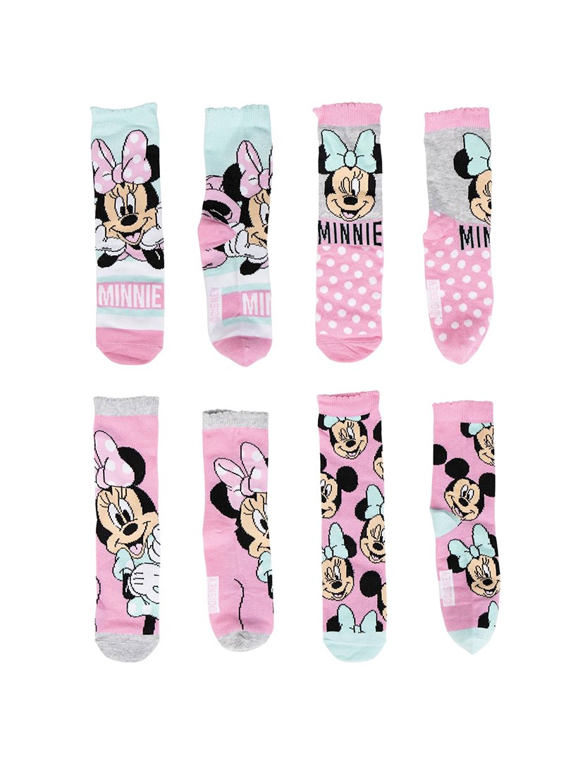 Pack 4 Meias Menina Minnie Multicolorido