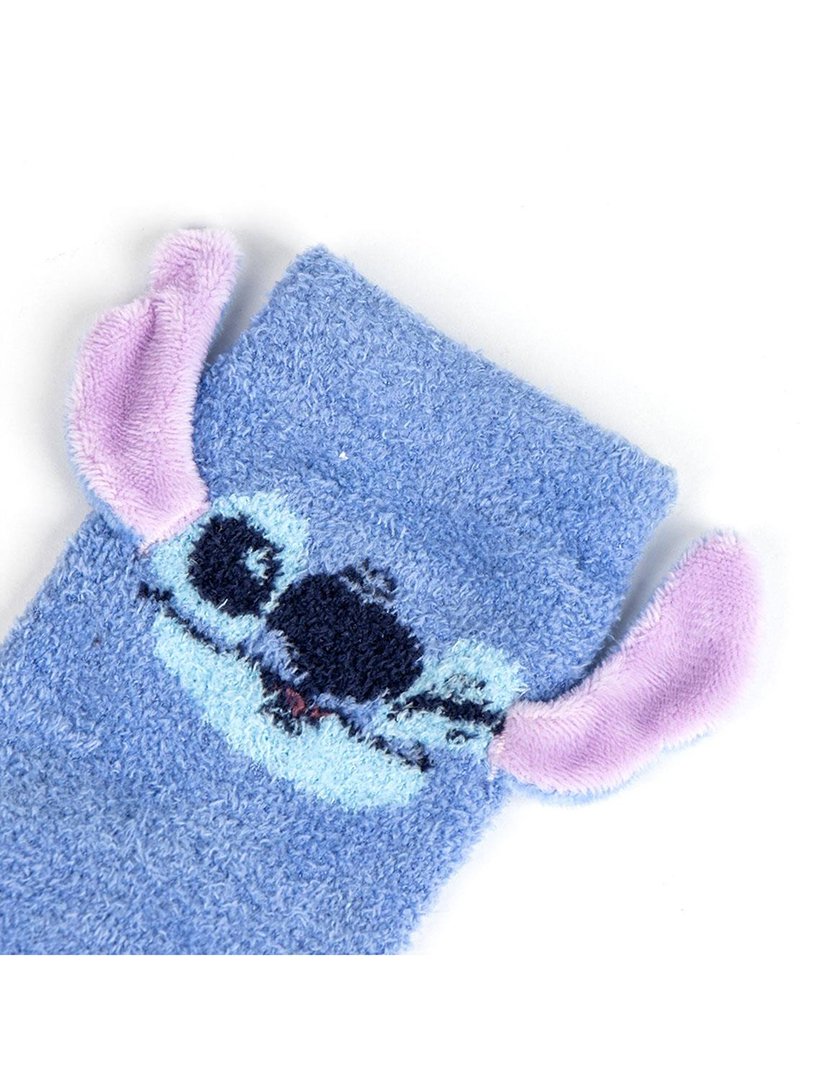 Meias Antiderrapantes Criança 3D Stitich Azul