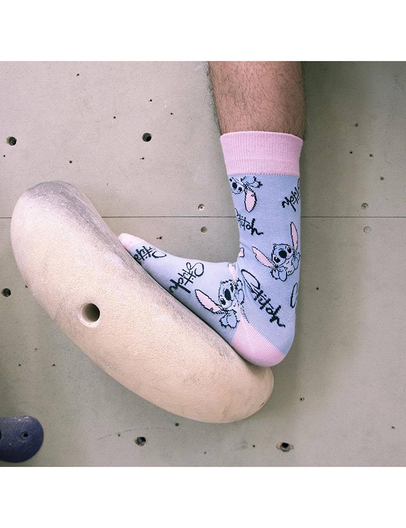 Meias Altas Unisexo Stitch Azul e Rosa