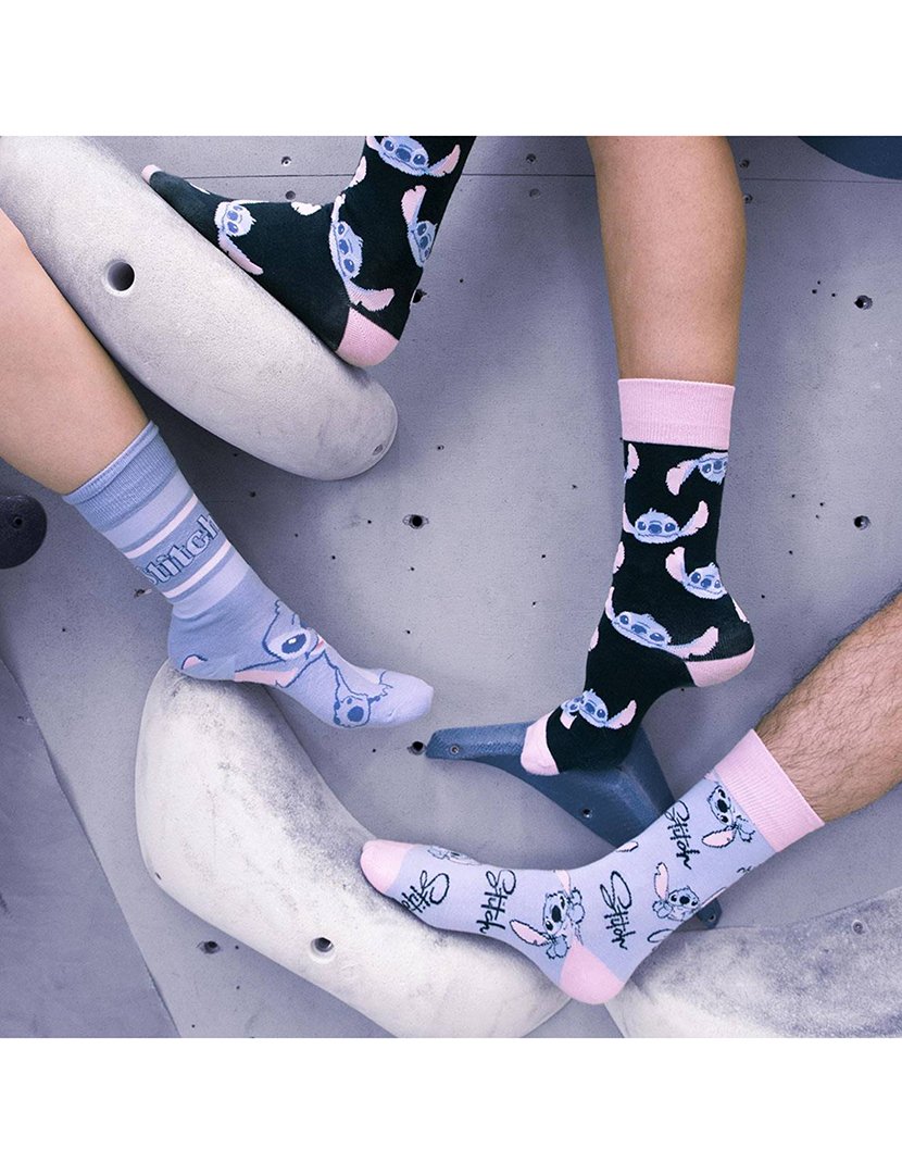 Meias Altas Unisexo Stitch Azul e Rosa