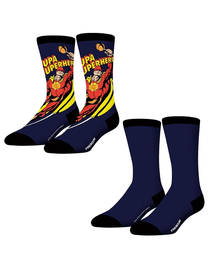 Pack 2 Pares Meias Altas Homem Chupa Chups Heroes Multicolorido