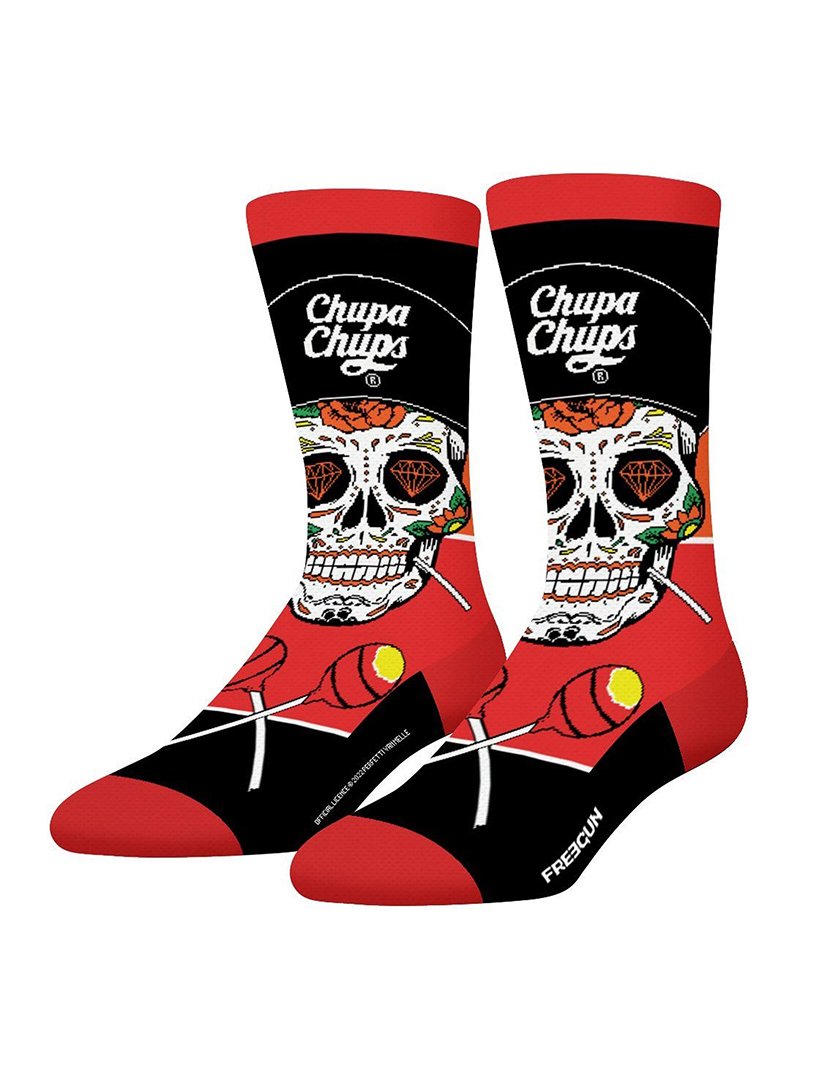 Pack 2 Pares Meias Altas Homem Chupa Chups Caveira Multicolorido