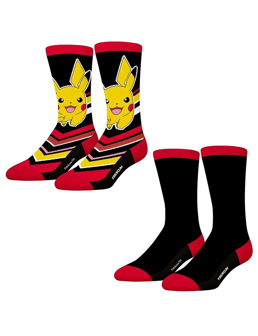 Pack 2 Pares Meias Altas Criança Pokémon Preto e Castanho