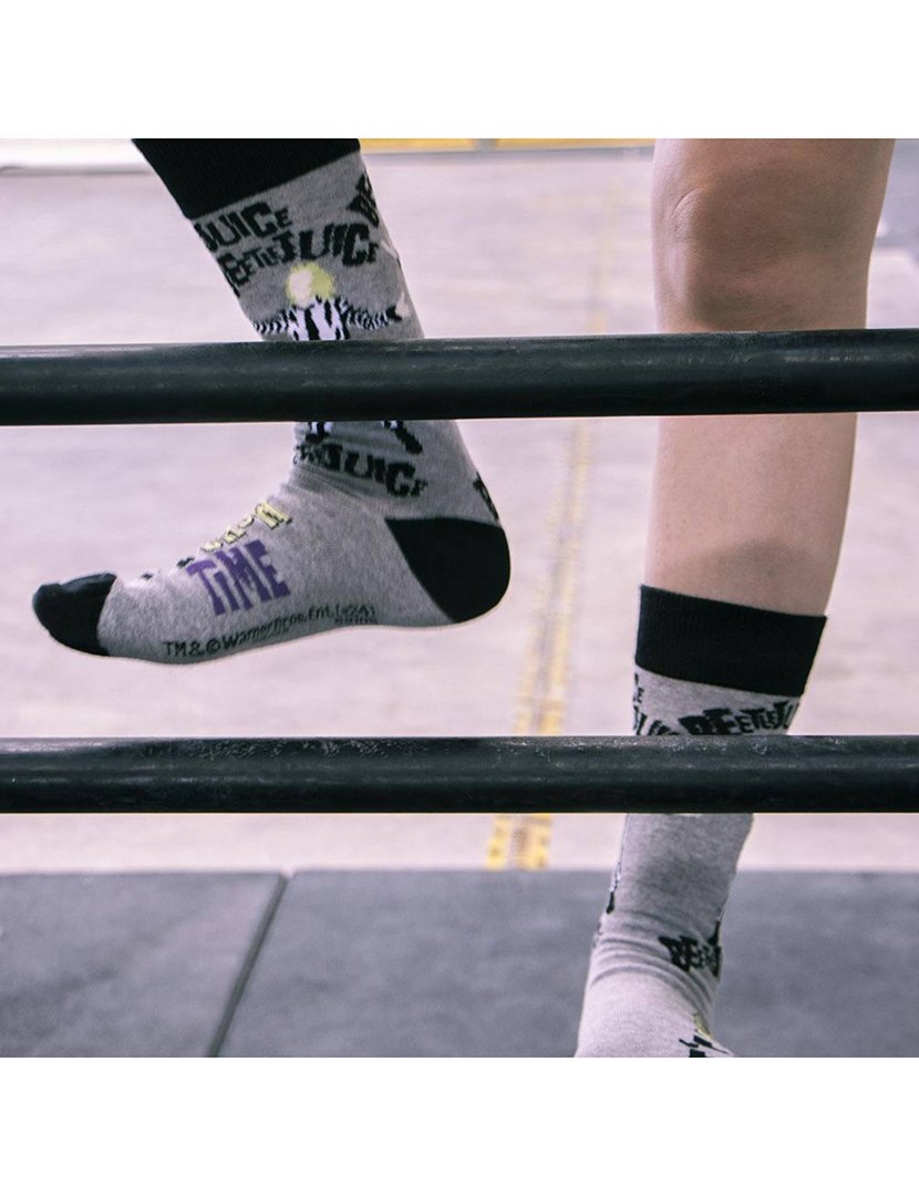 Meias Altas Unisexo Beetlejuice Cinzento e Preto