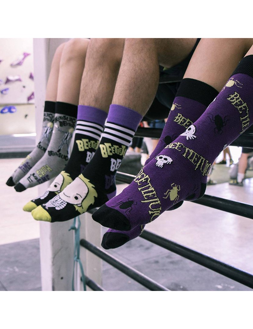 Meias Altas Unisexo Beetlejuice Cinzento e Preto