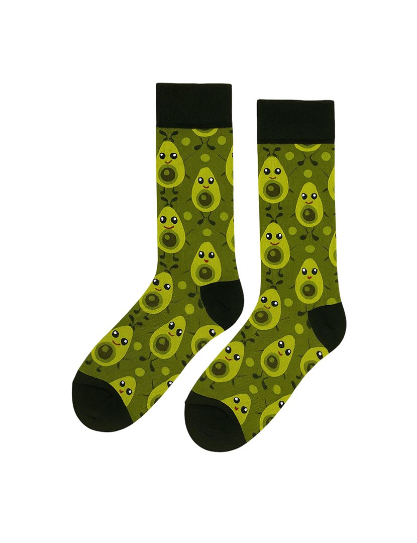 Meias Altas Unisexo com Estampado Abacate Multicolorido