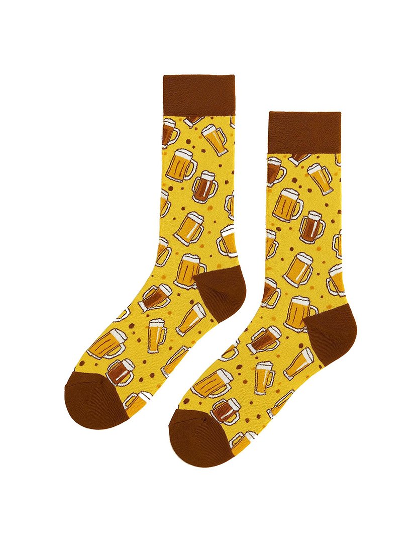 Meias Altas Unisexo com Estampado Cerveja Multicolorido