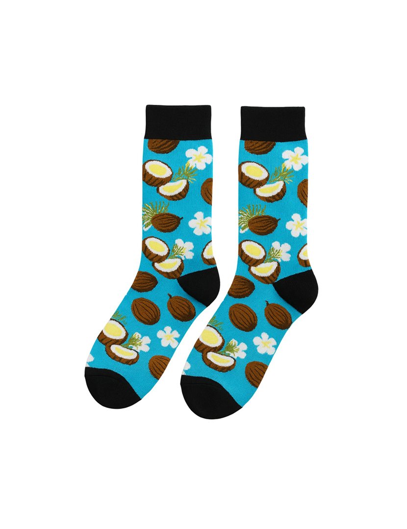 Meias Altas Unisexo com Estampado Coco Multicolorido