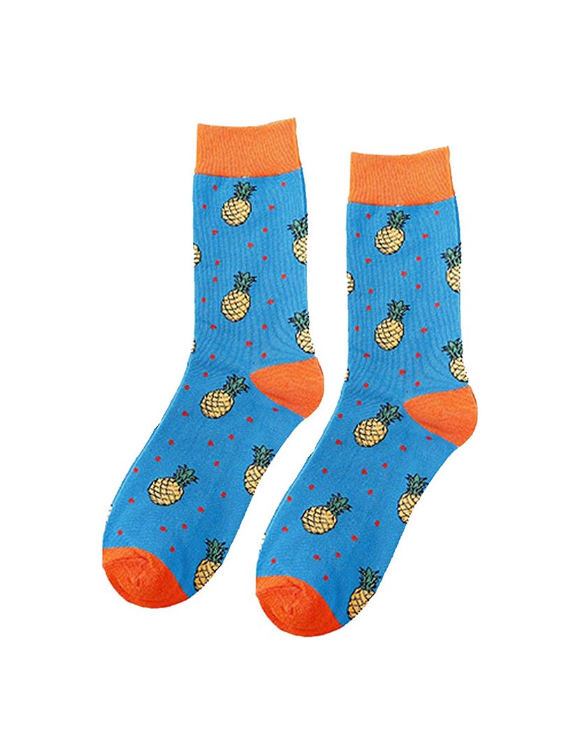 Meias Altas Unisexo com Estampado Abacaxi Multicolorido