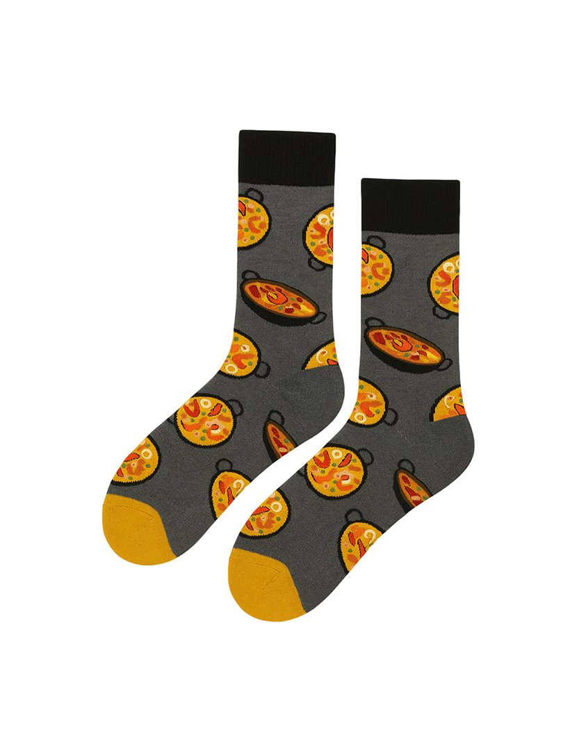 Meias Altas Unisexo com Estampado Paella Multicolorido