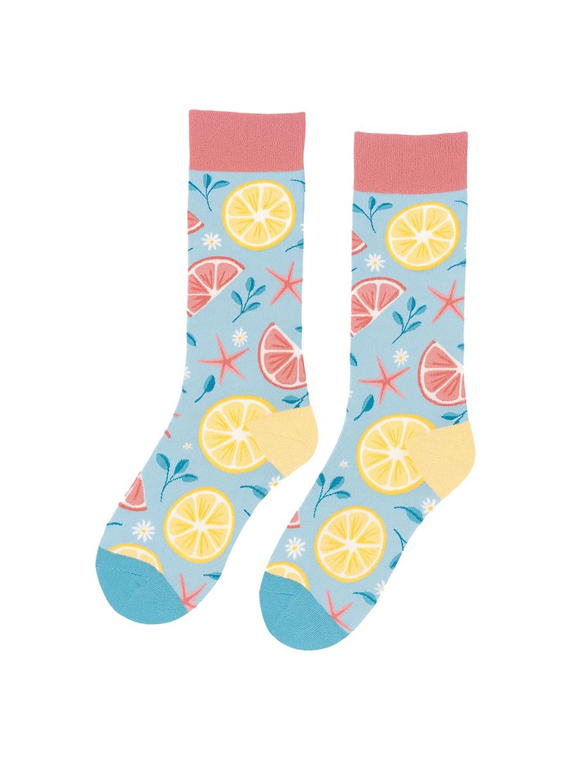 Meias Altas Unisexo com Estampado Toranja Multicolorido