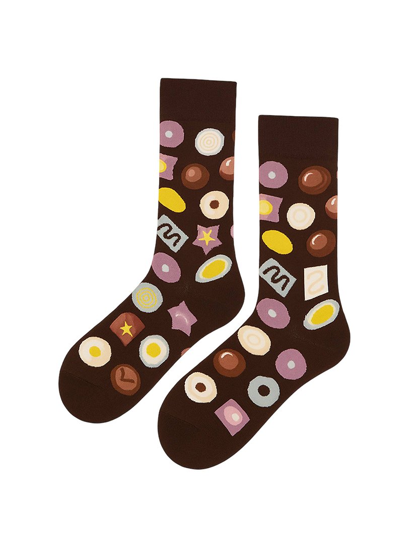 Meias Altas Unisexo com Estampado Doces Multicolorido