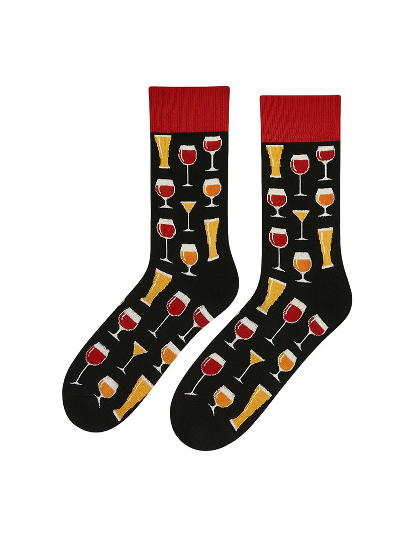 Meias Altas Unisexo com Estampado Copos Multicolorido