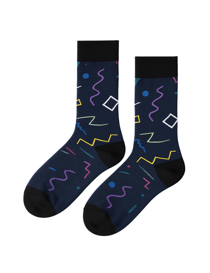 Meias Altas Unisexo com Estampado Multicolorida 