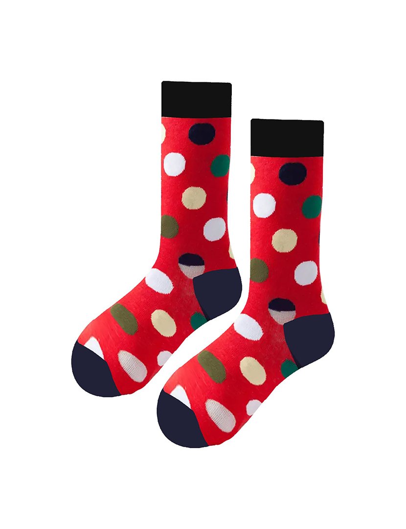 Meias Altas Unisexo com Estampado Bolinhas Multicolorido