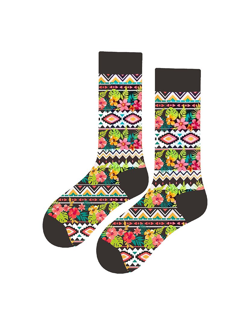 Meias Altas Unisexo com Estampado Multicolorido 