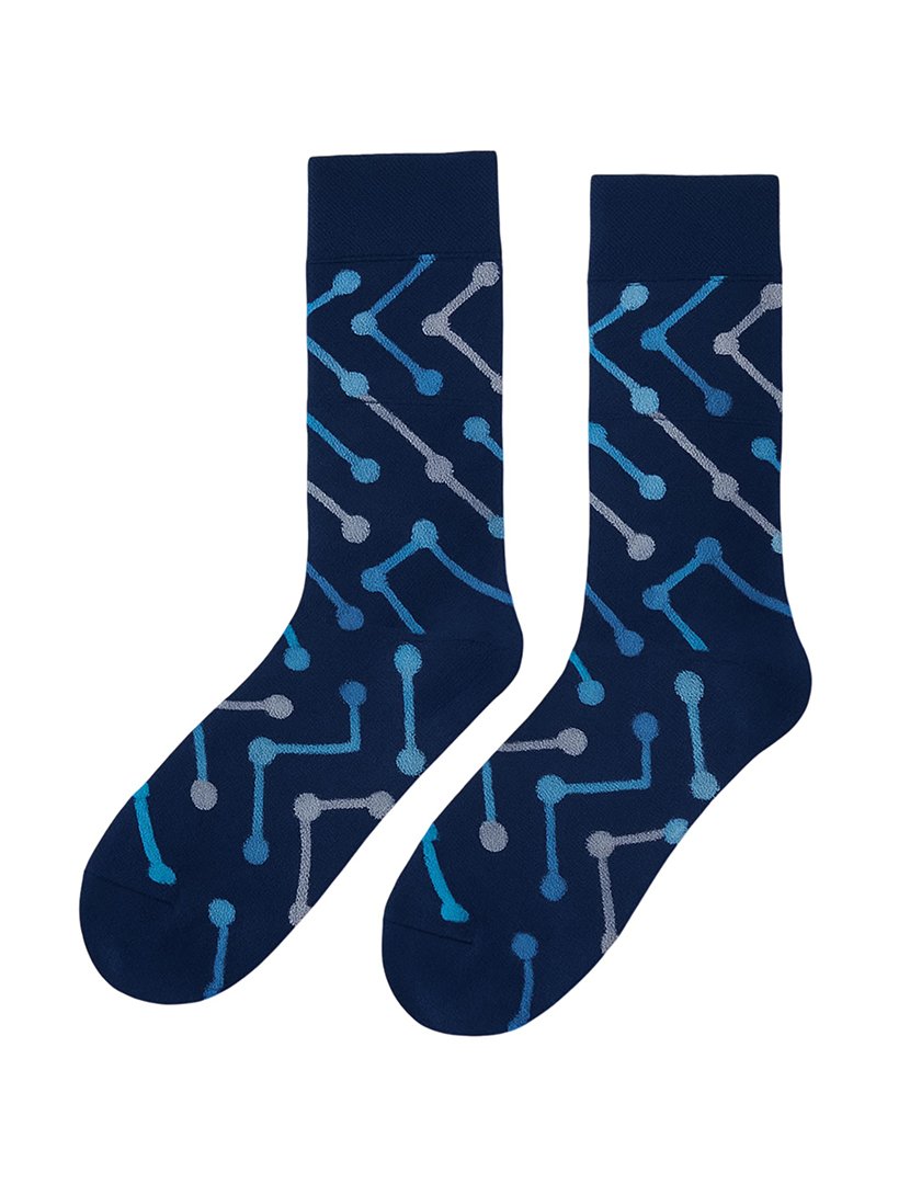 Meias Altas Unisexo com Estampado Azul