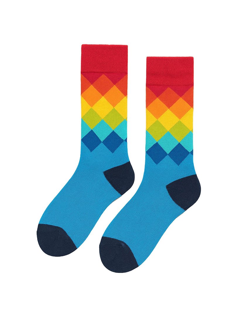 Meias Altas Unisexo com Estampado Multicolorido 